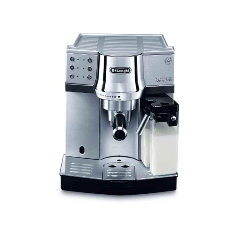 Delonghi 1450W Metallic Espresso & Cappuccino Coffee Maker, EC850.M