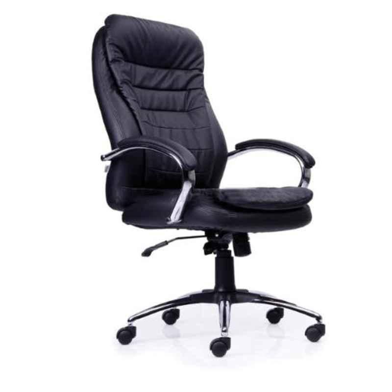 Modern India Leatherate Black High Back Office Chair, MI223