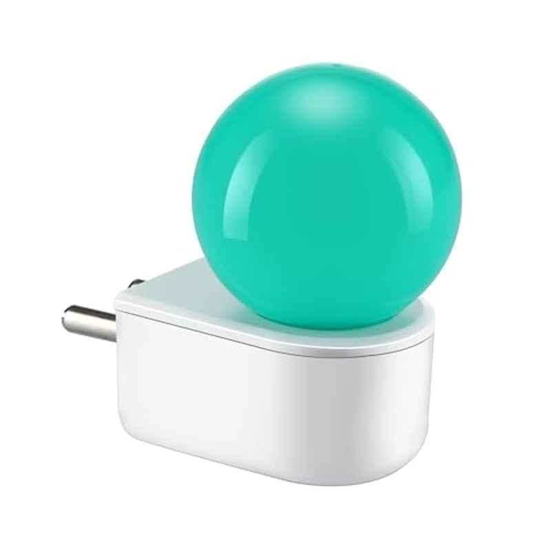 Orient Electric Deco 0.5W Green Plug n Play LED Night Lamp with 2 Pin Socket, Glare-Free Brightness & BIS Approved