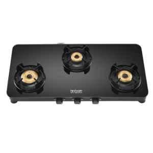 Hindware Alverio 3B AI Glass Top Cooktop with 3 Brass Burner & Automatic Ignition, CT 100194