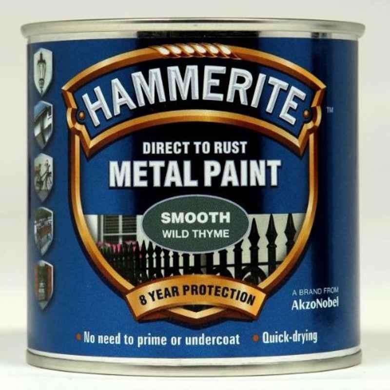 Hammerite 250ml Smooth Wild Thyme Glossy Direct to Rust Metal Paint, 5158229