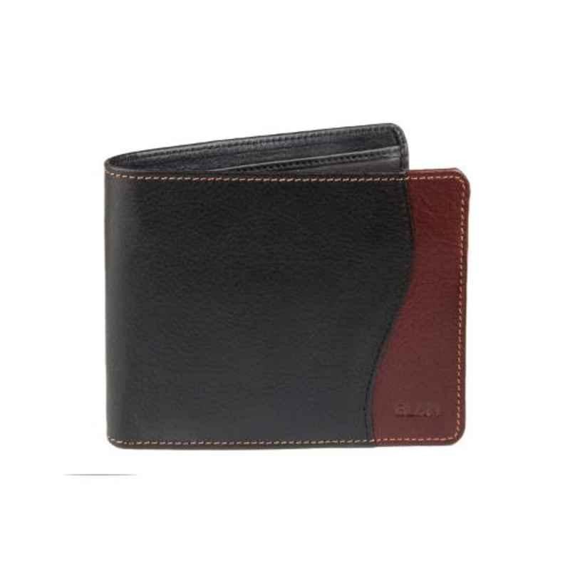 Elan Classic 11x2.5x9cm 12 Slot Black Leather Card Wallet with Flap, ECW-9606-BL