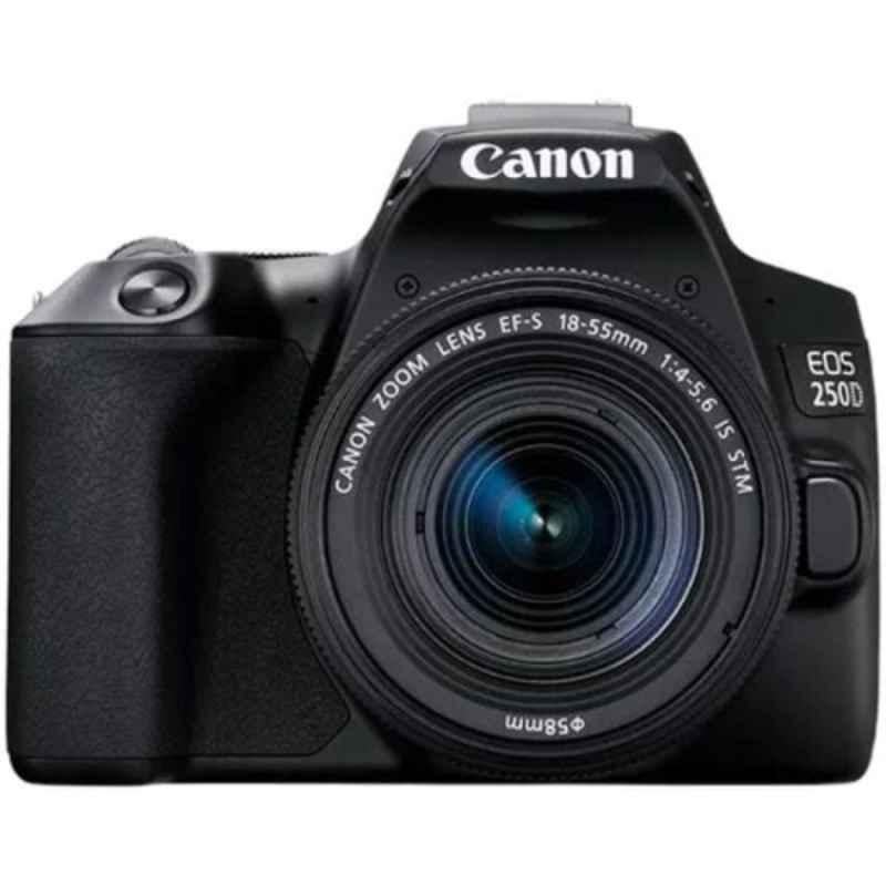 Canon EOS 250D Black SLR Camera with EF-S 18-55mm F3.5-5.6 III & EF 75-300MMF4-5.6 III Lens