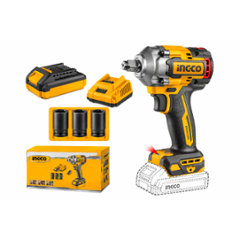 Ingco 1/2 inch 20V 2Ah Brushless Cordless Impact Wrench Driver, CIWLI204055