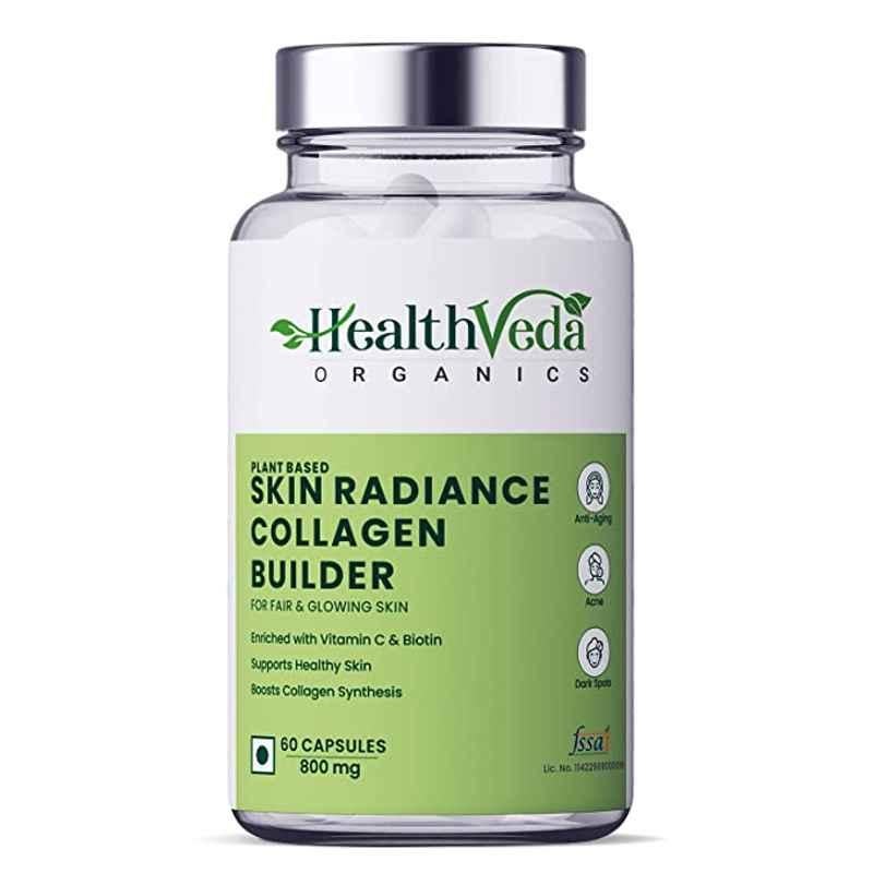 Health Veda Organics 60 Pcs 800mg Plant Based Skin Radiance Collagen Builder Capsules