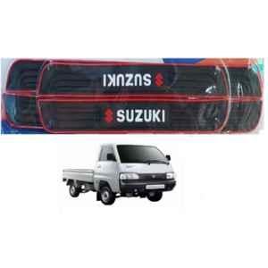 SureStrive 4 Pcs PVC & Rubber Black Car Door Sill Plate Set for Maruti Suzuki Super Carry All Model