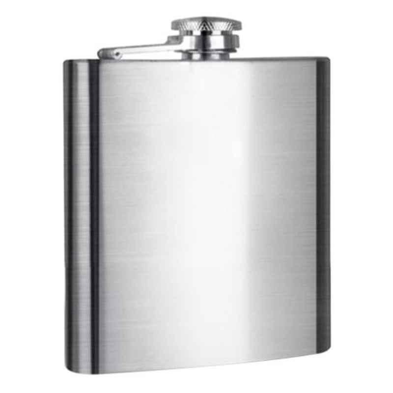 A-One 198ml Compact Silver Stainless Steel Durable Solid Compact Pocket Hip Flask