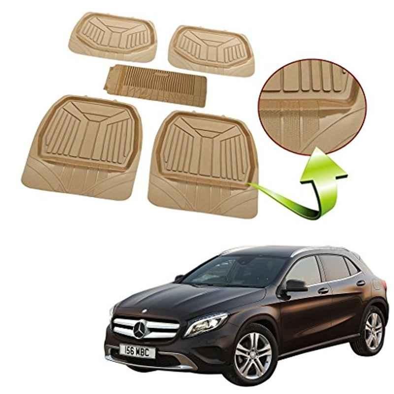 Kozdiko 5 Pcs Rubber Beige 3G Rubber Mat Set for Mercedes Benz GLE-Coupe