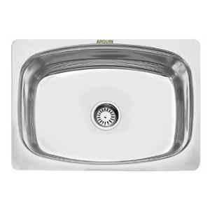 Arquin Premium 24x18x10 inch Stainless Steel 304 Glossy Finish Oval Single Bowl Kitchen Sink with Ceramic Coated