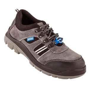 Neosafe A7020 RunX Leather Low Ankle Steel Toe Grey Work Safety Shoes, Size: 6