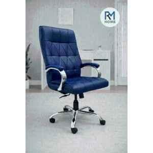 RM HOME Kevin PU Leather Medium Back Blue Executive Chair