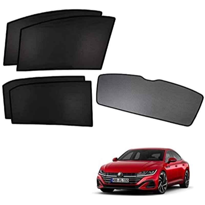 Kozdiko 5 Pcs Polyester Black Non Magnetic Window & Rear Sun Shades Set for Volkswagen Arteon