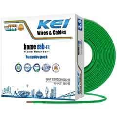 KEI 2.5 Sqmm 1 Core Homecab FR Green Copper PVC Insulated Unsheathed Multistrand Flexible Cable, Length: 180 m