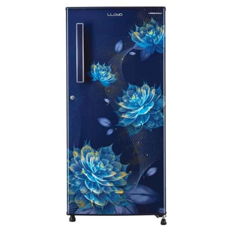Lloyd 115W 190L Floral Celestia Blue Direct Cool Refrigerator with Handle, GLDC203PCBT2PA
