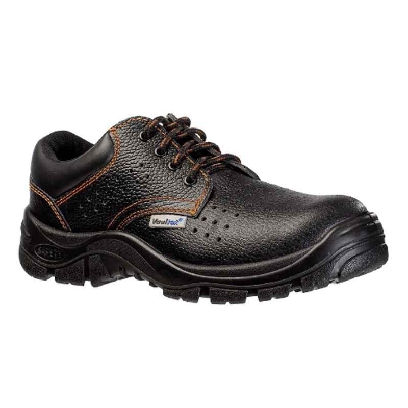 Vaultex DRY Leather Black Safety Shoes, Size: 40