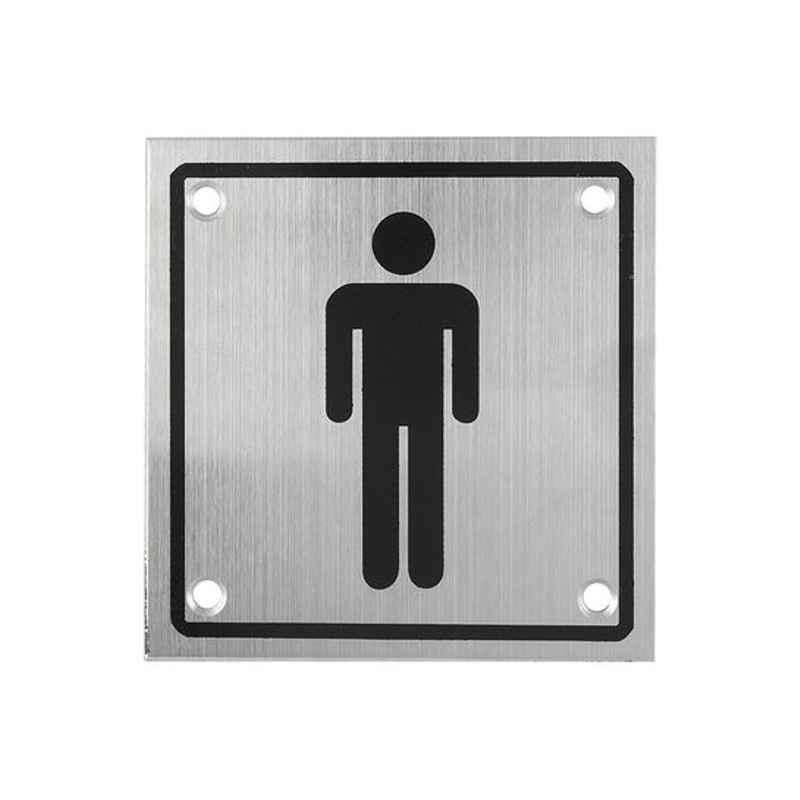 Milano 100mm Stainless Steel Grey Square Male Sign Plate