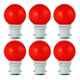 Bajaj 0.5W B22 Red Ping Pong LED Bulb, 830023 (Pack of 6)