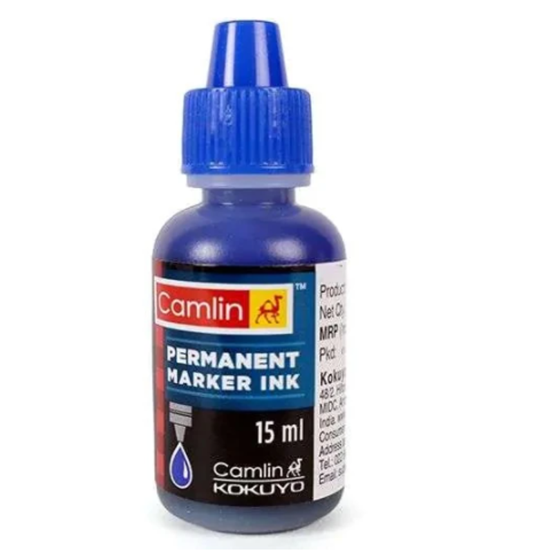 Camlin Blue Permanent Marker Ink, 20000C407 (Pack of 10)