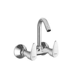 ZAP Brass Wall Mounted Sink Mixer with Swinging Spout, Wall Flange & Teflon Tape