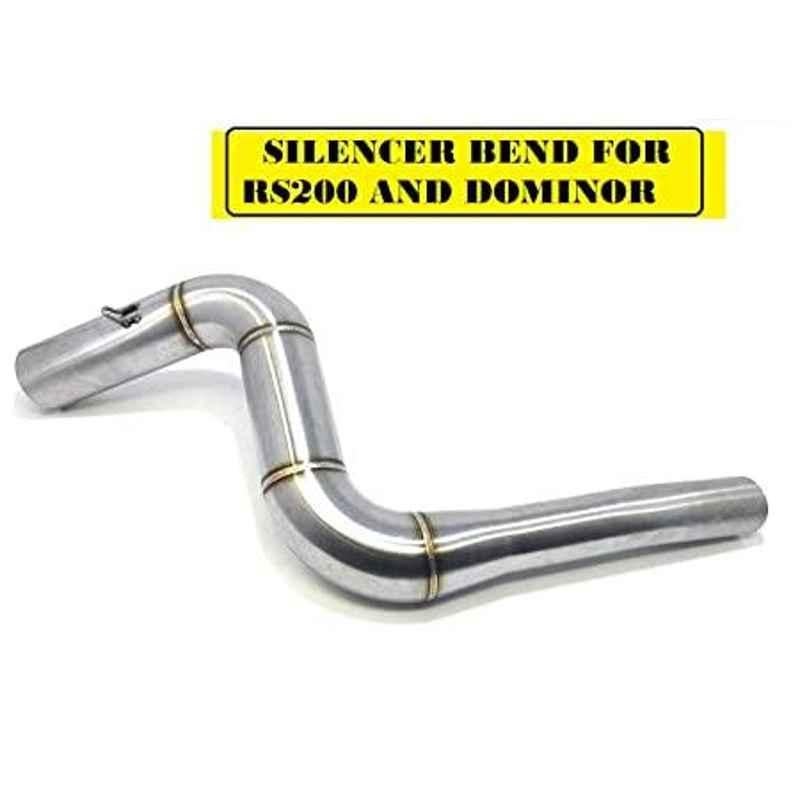 aow Meenu Arts Stainless Steel Exhaust Middle Muffler Bend Pipe for Bajaj Dominar 400 Bend Pipe T-14 (Pack of 1)-picture-46