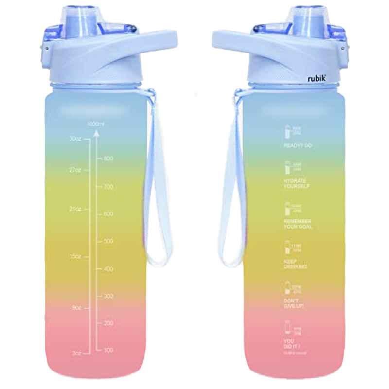 Rubik 1L Plastic Blue Water Bottle