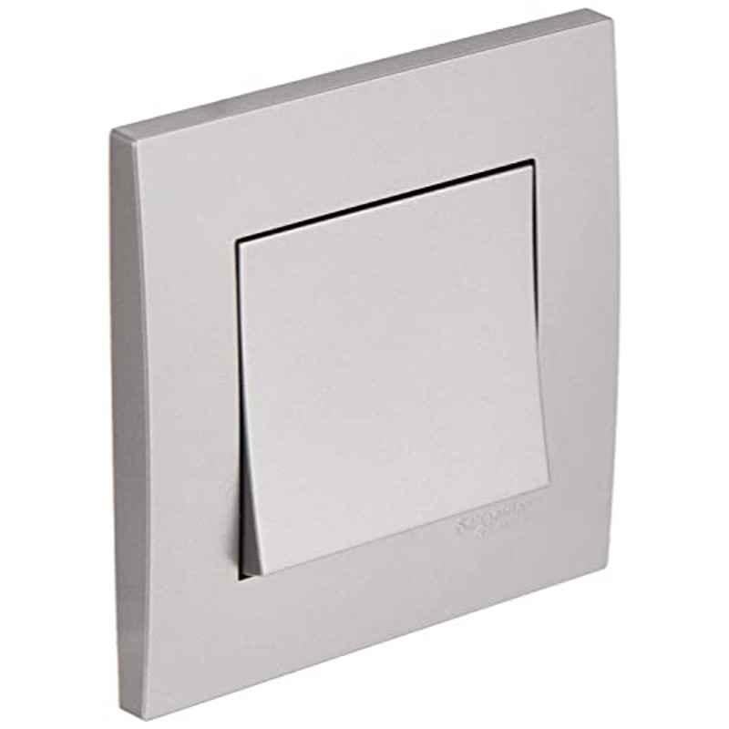 Schneider Vivace 1 Gang 2 Way Polycarbonate Silver Plate Switch, KB31R_AS
