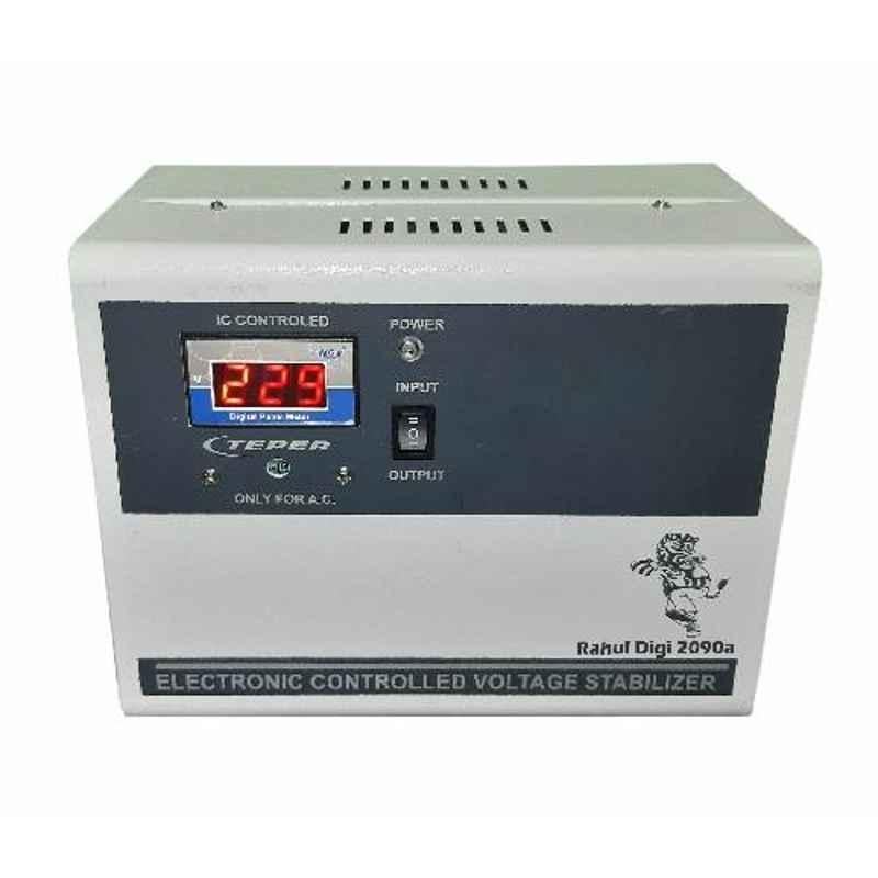 Rahul Digi 2090 A2 2kVA 8A 100-280V 3 Step Automatic Digital Voltage Stabilizer for Computer, Printer, Scanner, Photo Copier or Photostat Machine