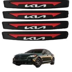 SureStrive 4 Pcs Rubber Black & Red Anti Scratch Door Guard Set for Kia Stinger All Model