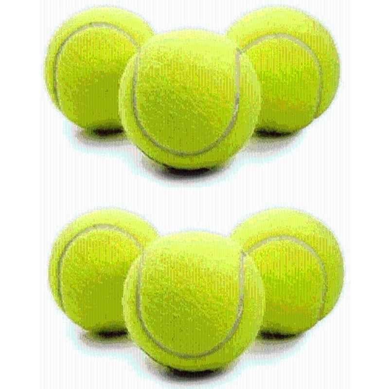 Fairbizps 97g Rubber Green Tennis Cricket Ball (Pack of 6)