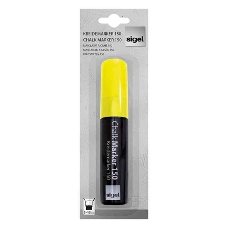 Sigel Chalk Marker 150 5-15mm Chisel Tip Yellow Marker, GL173