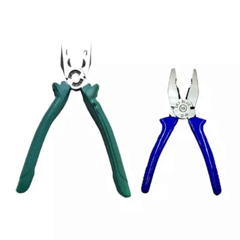 Sky Blue 2 Pcs 7.8 inch Lineman Plier Combo, SBE_PLIER_COMBO_MOD_01361