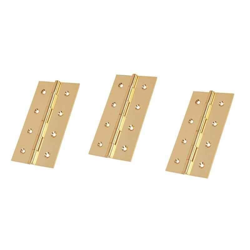Smart Shophar 3x.75x1.5 inch Brass Gold Butt Hinge, SHA10HG-BUTT-GL3X.75X1.5-P3 (Pack of 3)
