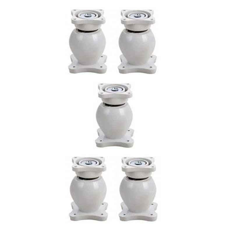 Nixnine Plastic White Magnetic Door Stopper, NO-6_WHT_5PS_A (Pack of 5)
