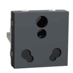 Schneider Electric Unica Pure 6/16A 2 Module Volcanic Grey Socket, UNS616SK2M_GY