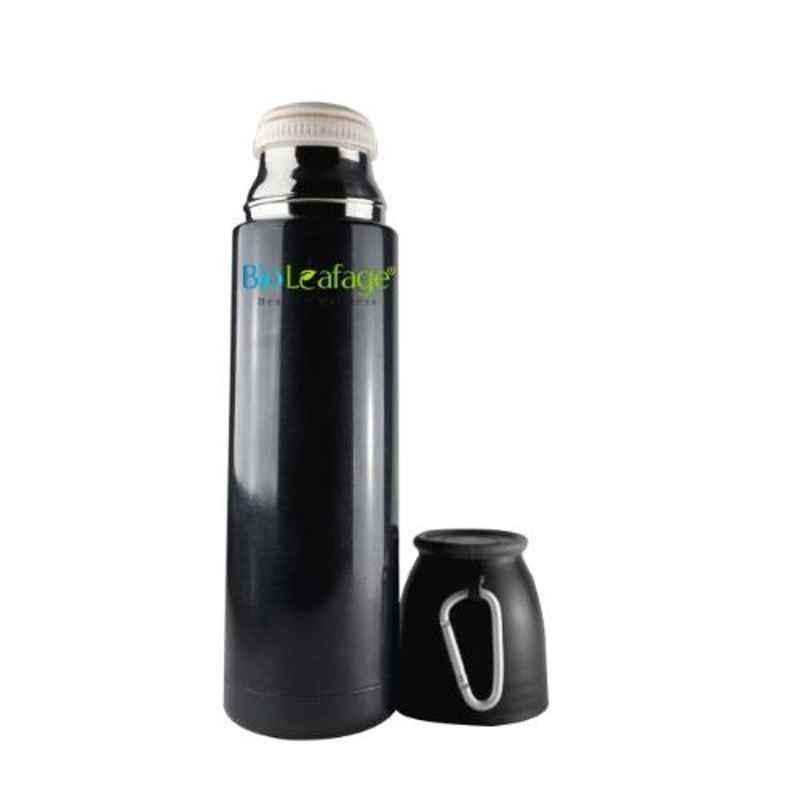 Bio Leafage 500ml Black Stainless Steel Flask Water Bottle, BLWBB001-500ML