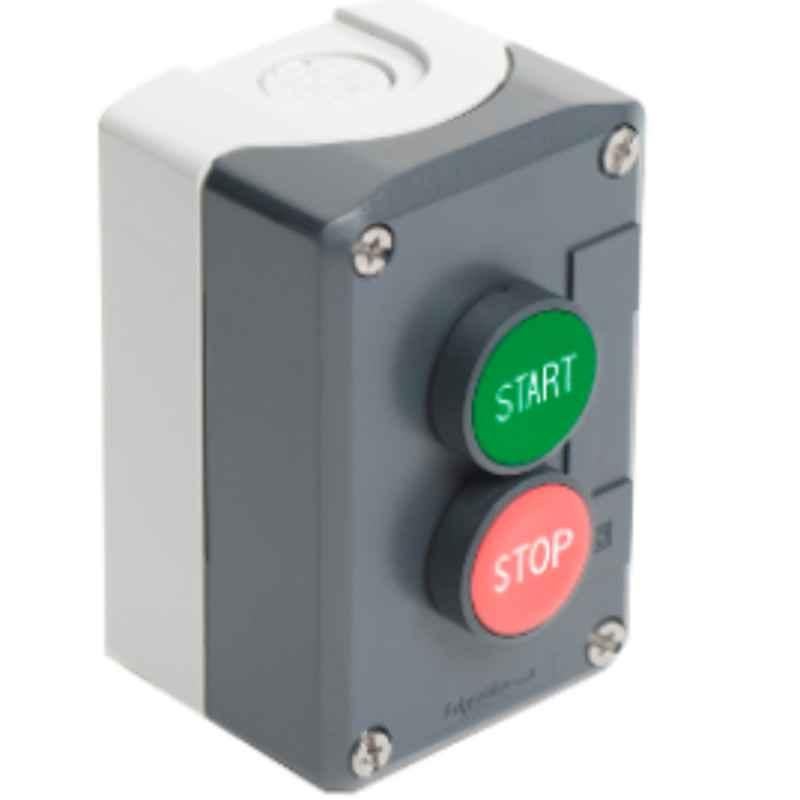 Schneider Harmony 600V Plastic Dark Grey Lid Control Station with Marked Start Stop 2 Flush Push Buttons, XALD215