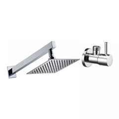 Fastgear 2 Pcs Turbo Stainless Steel Silver Chrome Finish Faucet Set with Shower, FG284