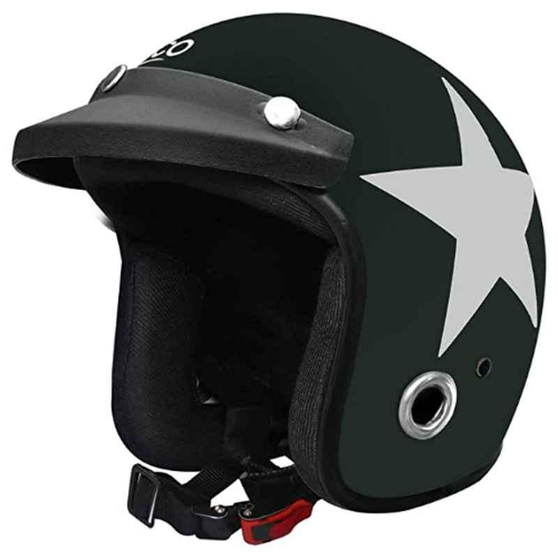Habsolite HB-ESG Medium Green Open Face Helmet, Ecco Star