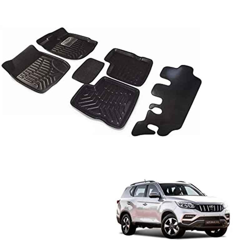 Kozdiko 3D Black Car Foot Mat Set for Mahindra Alturas G4, dshbdhb140