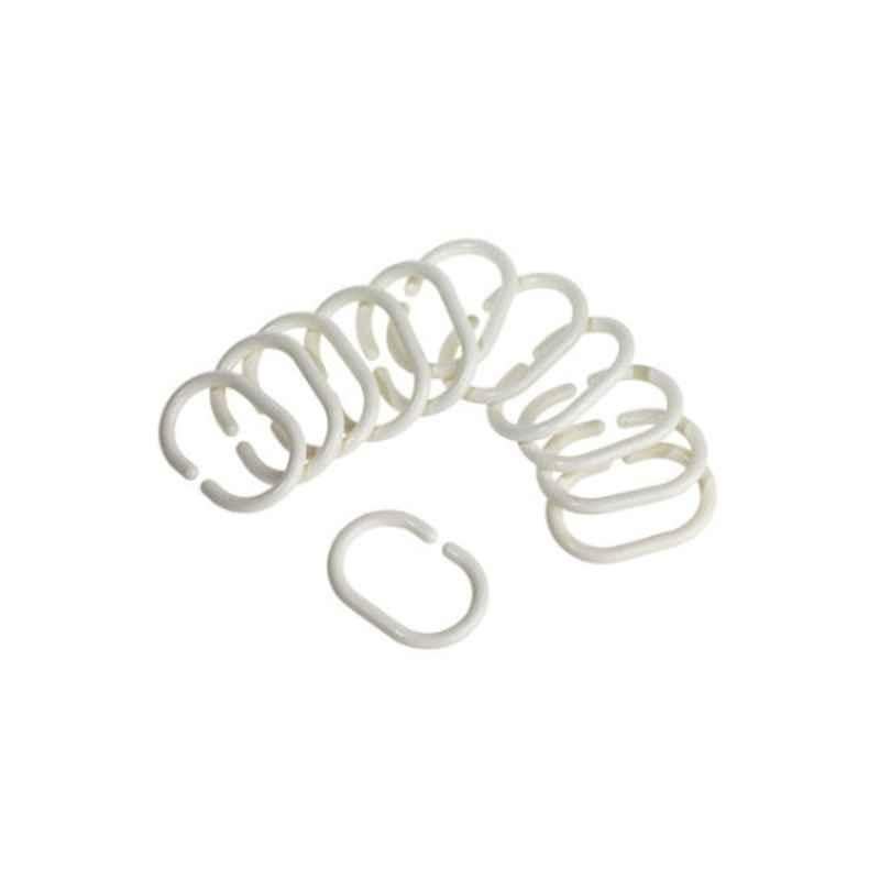 Plastic White Curtain Ring (Pack of 12)