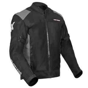 AllExtreme FLAWLESS EX-FRJ-3XL Mesh Fabric Grey & Black Unisex Back Shoulder & Elbow Protection Guard Riding Jacket with Reflective Stickers, Size: 3XL