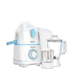 Havells Rigo 500W White & Blue Juicer Mixer Grinder with 2 Jars, GHFJMBUB050