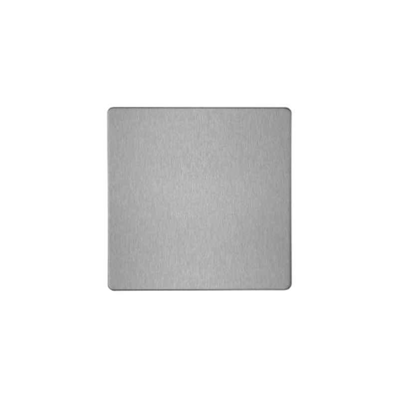 RR Vivan Metallic Brushed Stainless Steel 3x3 Single Blank Plate with Black Insert, VN6653M-B-BSS