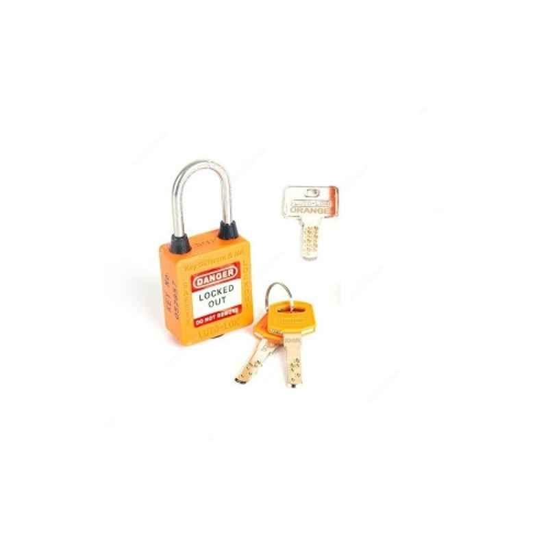 Loto-Lok 40x5mm Nylon & Stainless Steel Orange Three Point Traceability Lockout Padlock, 3PTPOKDMKR40