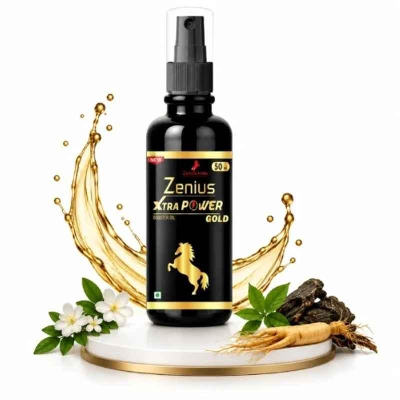 Zenius India 50ml Xtra Power Gold Oil with Ashwagandha, Vinola, Bala Seed, Malakangani, Jaiphal, Lavanga & Sesame Oil for Supports Male Reproductive Health