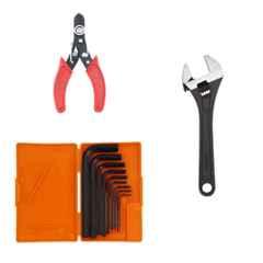 Hillgrove HGCM335M1 9 Pcs Full Hex Allen Key Set with 8 inch Adjustable Wrench & Wire Cutter, HGCM627