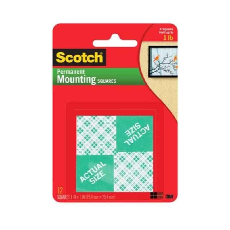 Scotch White Indoor Mounting Square, 111-24 (Pack of 24)