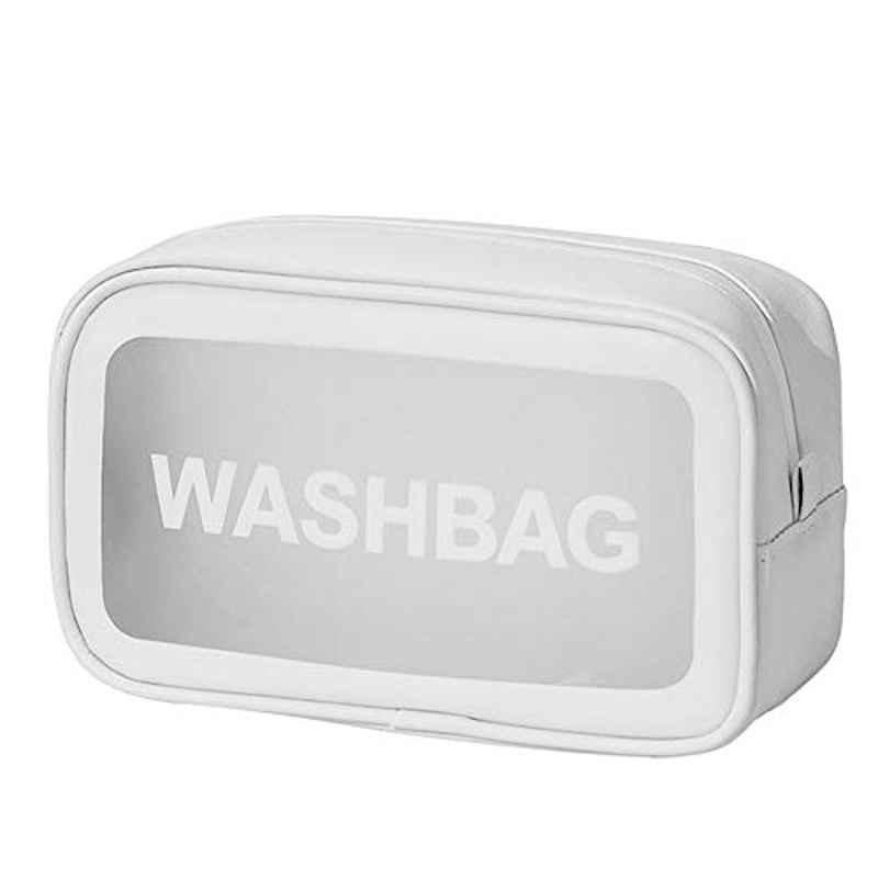 Rubik ‎RB-WBL-01 PU Leather White Waterproof Cosmetic Toiletry Bag, 21x7.5x12cm