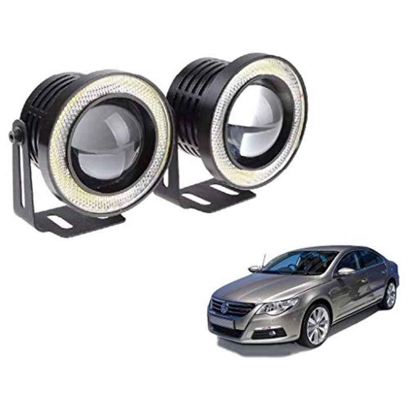Kozdiko 2 Pcs 15W 3.5 inch High Power White LED Projector COB Fog Light Set with White Angel Eye Ring for Passat, koz_72682