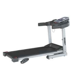 Green GT-400 3.5 inch LCD Screen Foldable Aluminium Treadmill with 4HP Peak Motor, 12 Preset Programs, Heart Rate Sensor & Moving Wheels for Home Use
